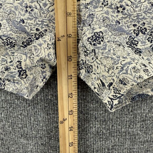 ORFEO Paris Shorts Womens S Blue Floral Tweed Mid Rise Preppy Classic Old Money - Picture 7 of 8